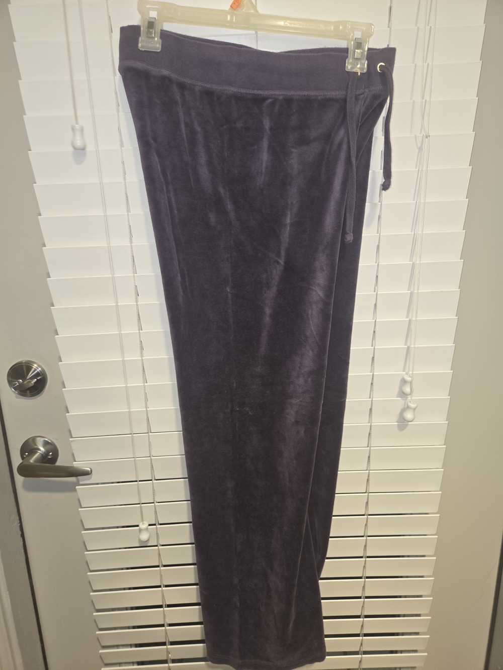 Juicy Couture Purple Velour Track Pants with Embroidered Crown - Picture 3 of 4